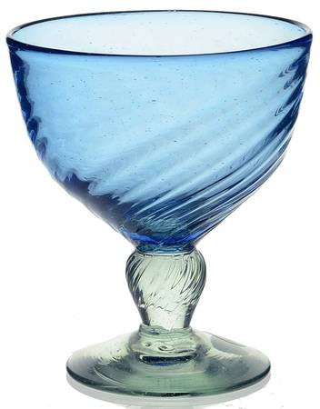 Swirl  (Various Colors) Blue Water Goblet