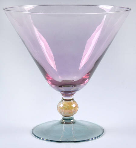 Rainbow Lavender-Green Round Compote (Height X Width)
