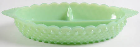 Gigi Jadeite 12" Oval 3 Part Relish
