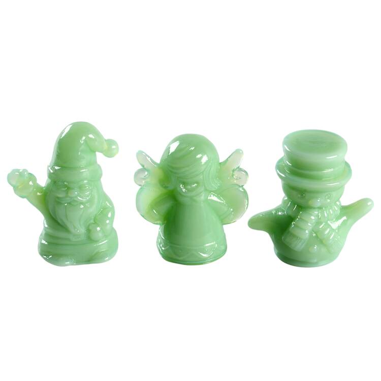 Holiday Animals & Figurines (3 Piece) Jade Figurine Set (Angel, Santa, Snowman)