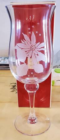 Poinsettia Delight Footed Candleholder Votive