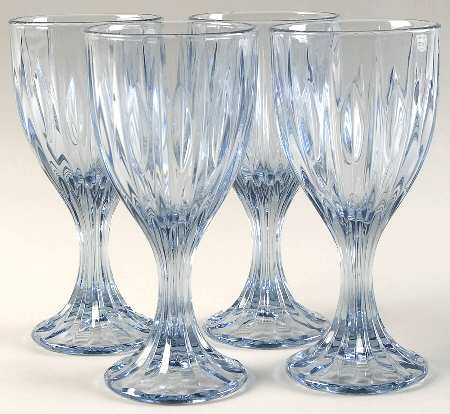Entree-Light Blue Water Goblet - Set of 4