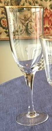 Heritage-Clear (Gold Trim) Fluted Champagne
