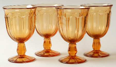 Provincial-Amber Water Goblet - Set of 4