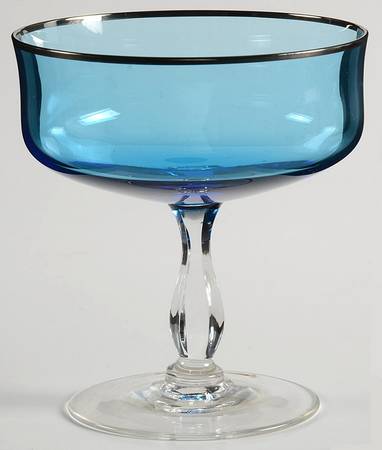 Rainbow-Blue (Platinum Trim) Champagne/Tall Sherbet