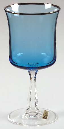 Rainbow-Blue (Platinum Trim) Wine Glass