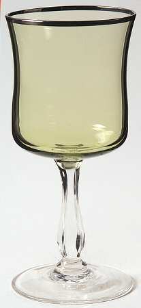 Rainbow Dark Green (Platinum Trim) Wine Glass