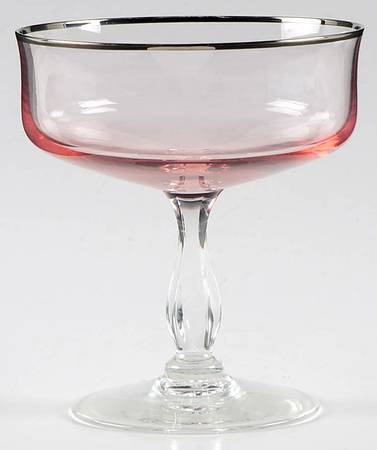 Rainbow-Pink (Platinum Trim) Champagne/Tall Sherbet