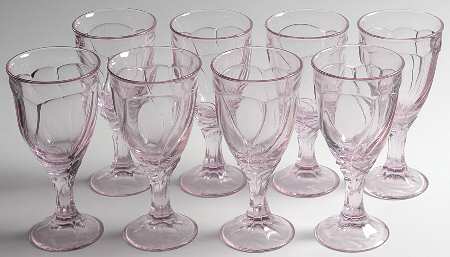 Sweet Swirl Pink Water Goblet - Set of 8