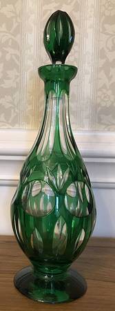 Bamberg (Curved in Bowl Shape) Green Cordial Decanter & Stopper
