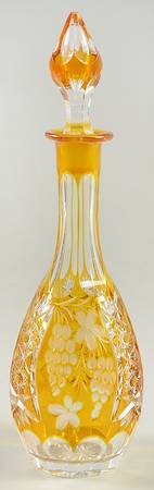 Traube Yellow Cordial Decanter & Stopper