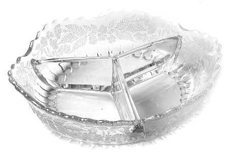 Flower Basket-Clear 7" Round 3 Part Relish