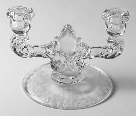 Flower Basket-Clear Double Light Candlestick