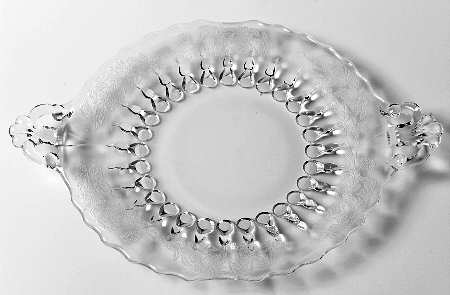 Flower Basket-Clear 9" 2 Handled Plate