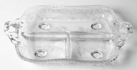 Flower Basket-Clear 12" Oblong 3 Part Celery/Relish