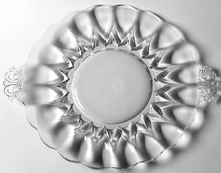 Janice-Clear Handled Cake Plate