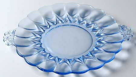 Janice Blue Handled Cake Plate