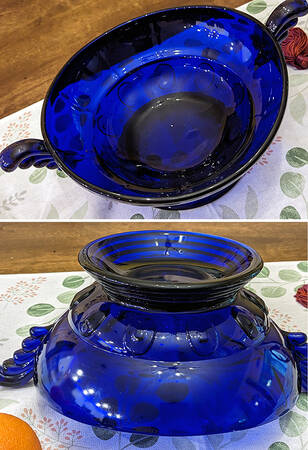 Moondrops-Cobalt Blue Handled Bowl