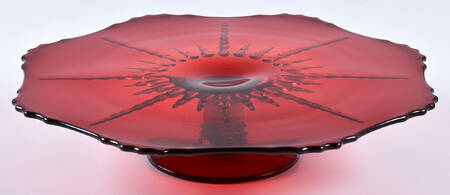 Radiance Ruby (No Trim) Footed Cake Plate