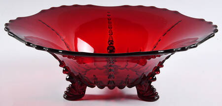 Radiance Ruby (No Trim) 11" 3-Toed Footed Bowl