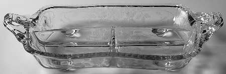 Wild Rose 12" Oblong 3 Part Celery/Relish