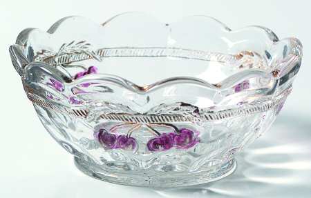 Cherry and Cable Clear Ruby Small Fruit Dessert Bowl by Northwood