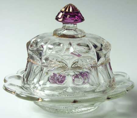 Cherry and Cable Clear Ruby Round Covered Butter