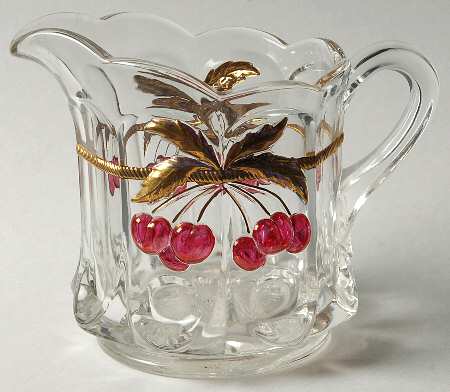 Cherry and Cable Clear Ruby Creamer