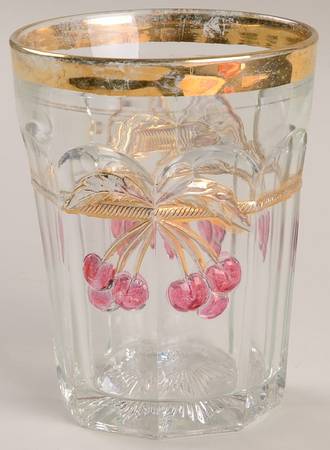Cherry and Cable Clear Ruby 8 Oz Flat Tumbler