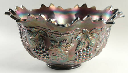 Grape and Cable Amethyst Punch Bowl