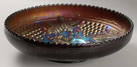 Grape and Cable Amethyst 10" Cupped Bowl