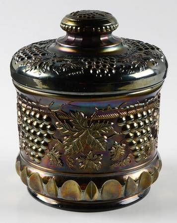 Grape and Cable Amethyst Tobacco Jar & Lid