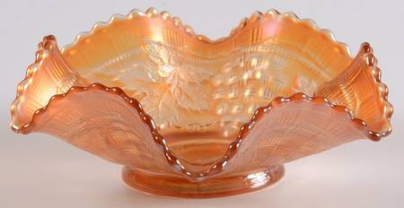 Grape and Cable Marigold 6" Round Crimped Bowl