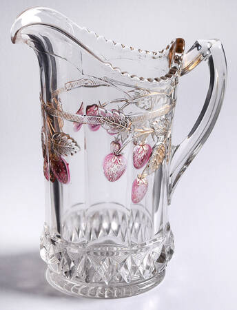 Strawberry and Cable Ruby (Gold Accent) Pitcher