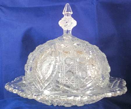 Floral Oval Round Covered Butter