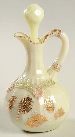 Chrysanthemum Sprig-Custard Cruet & Stopper