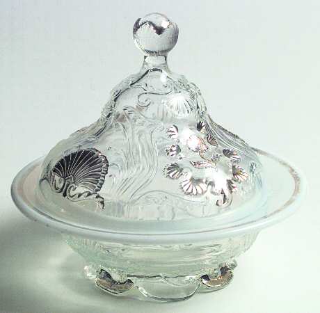 Everglades-White Opalescent Round Covered Butter