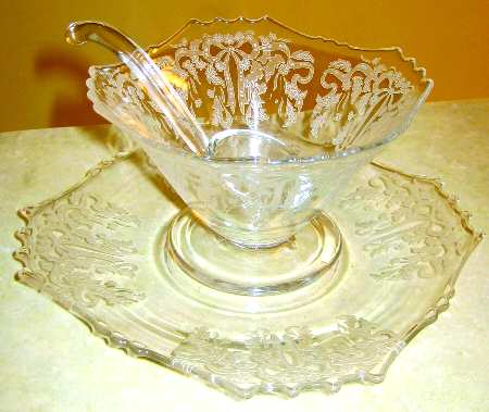 Etch103-24 Mayonnaise Bowl, Underplate and Ladle