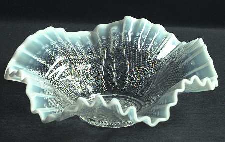 Netted Roses-White Opalescent by Northwood
