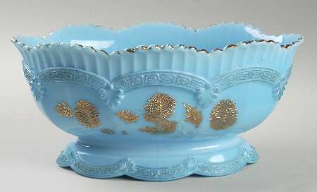 Chrysanthemum Sprig-Turquoise 10" Large Fruit Bowl