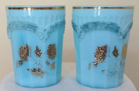 Chrysanthemum Sprig-Turquoise Flat Tumbler