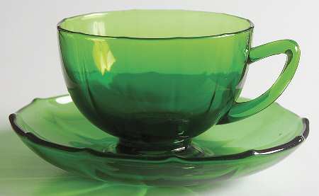 34-Dark Green Cup and Saucer Set