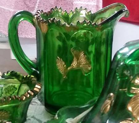 Gold Rose-Green Creamer