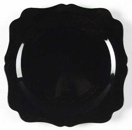 Fancy Square-Black Luncheon Plate
