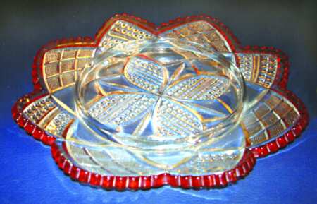 National's Eureka Ruby Flash Round Butter Dish No Lid