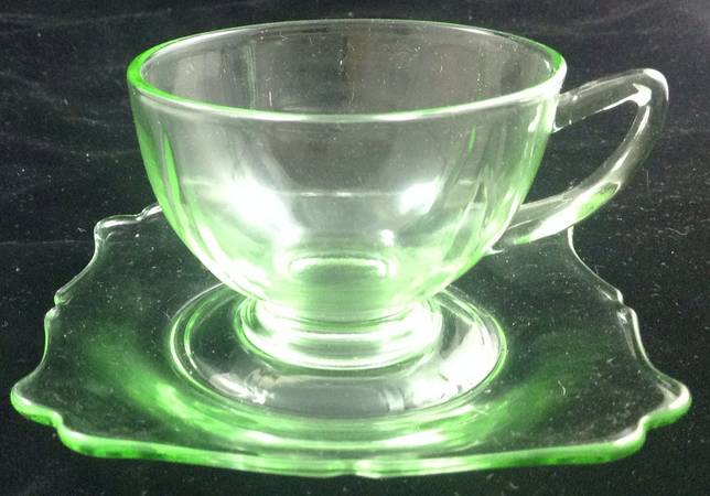 Fancy Square-Light Green Cup & Saucer Set
