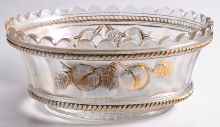 Peach-White Carnival-Gold Large Fruit Bowl