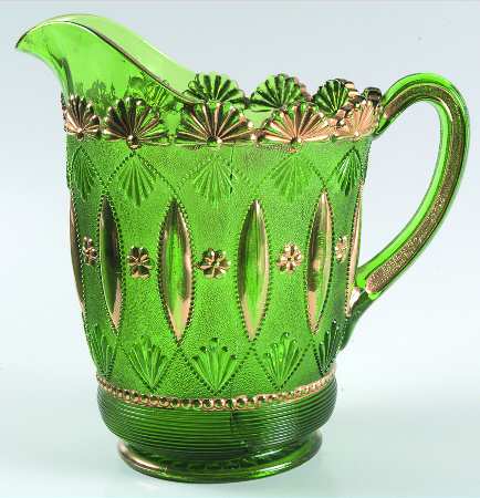 Posies and Pods Emerald Green Pitcher