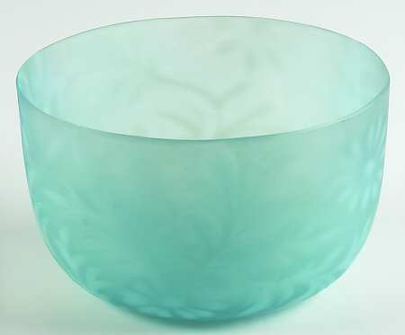 Daisy and Fern Blue Opalescent 4" Round Bowl