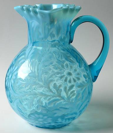 Daisy and Fern Blue Opalescent 86 Oz Pitcher